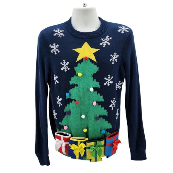 Tipsy Elves Christmas Tree with Beer Holsters Ugly Christmas Sweater Mens Medium - Picture 7 of 7